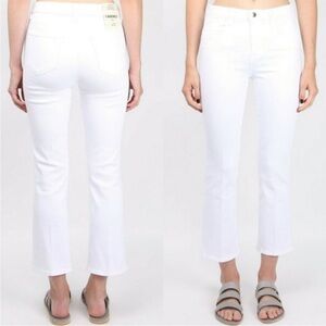 L’agence Serena Cropped Baby Flare/Coupe Court High Rise White Jeans Size 28